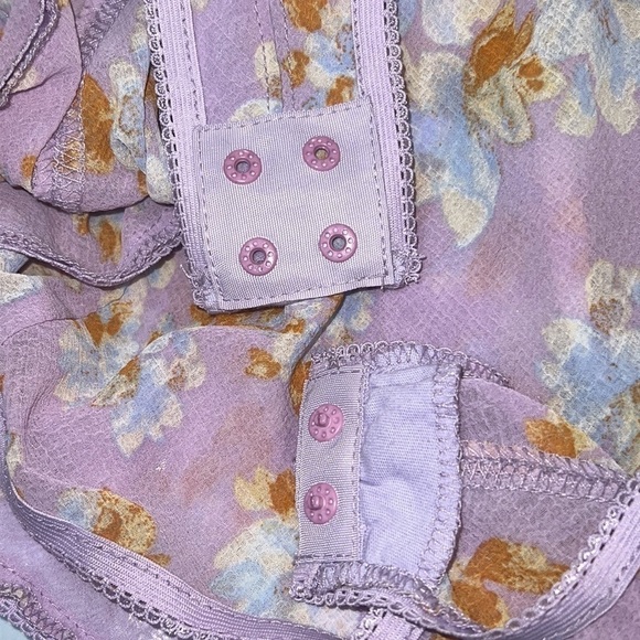 Free People Monday Morning Floral Bodysuit in Lilac Combo size Small - Picture 9 of 13